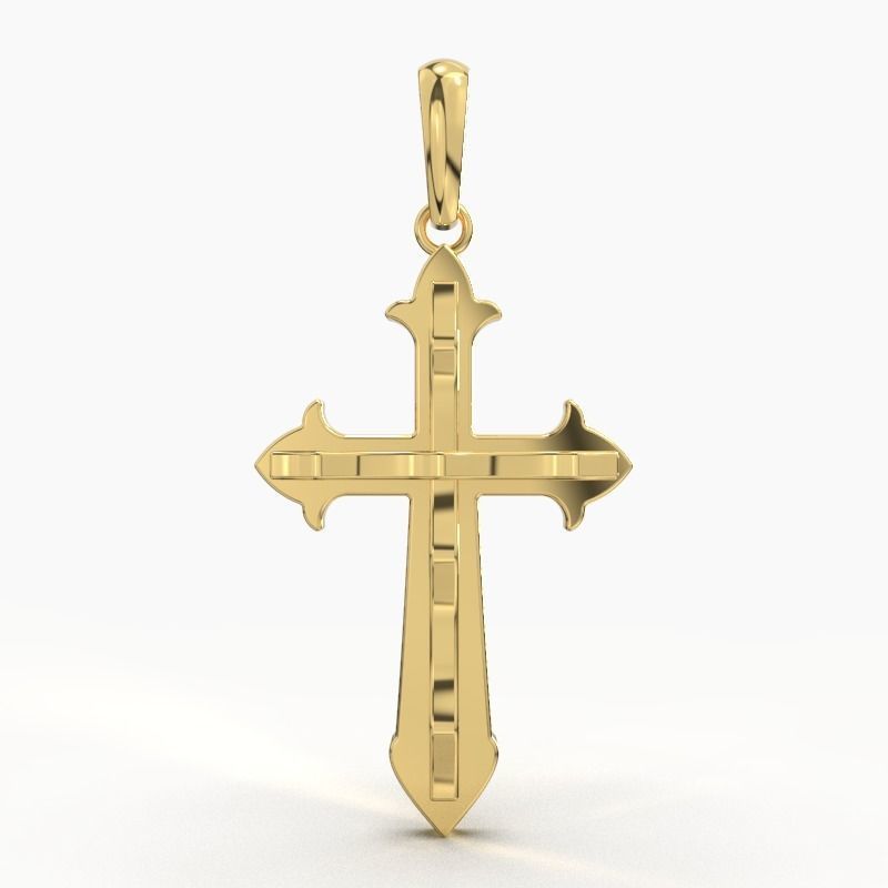 JESUS CROSS GOLD PENDANT 3D print model_1