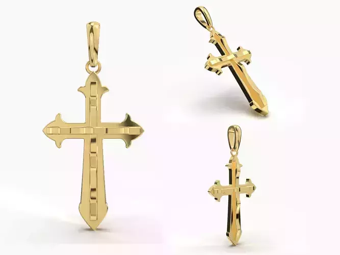 JESUS CROSS GOLD PENDANT 3D print model JESUS CROSS GOLD PENDANT 3D print model