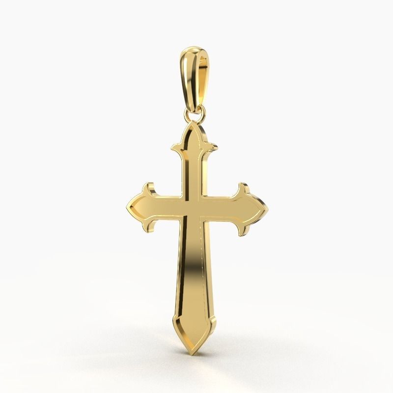 JESUS CROSS GOLD PENDANT 3D print model_2