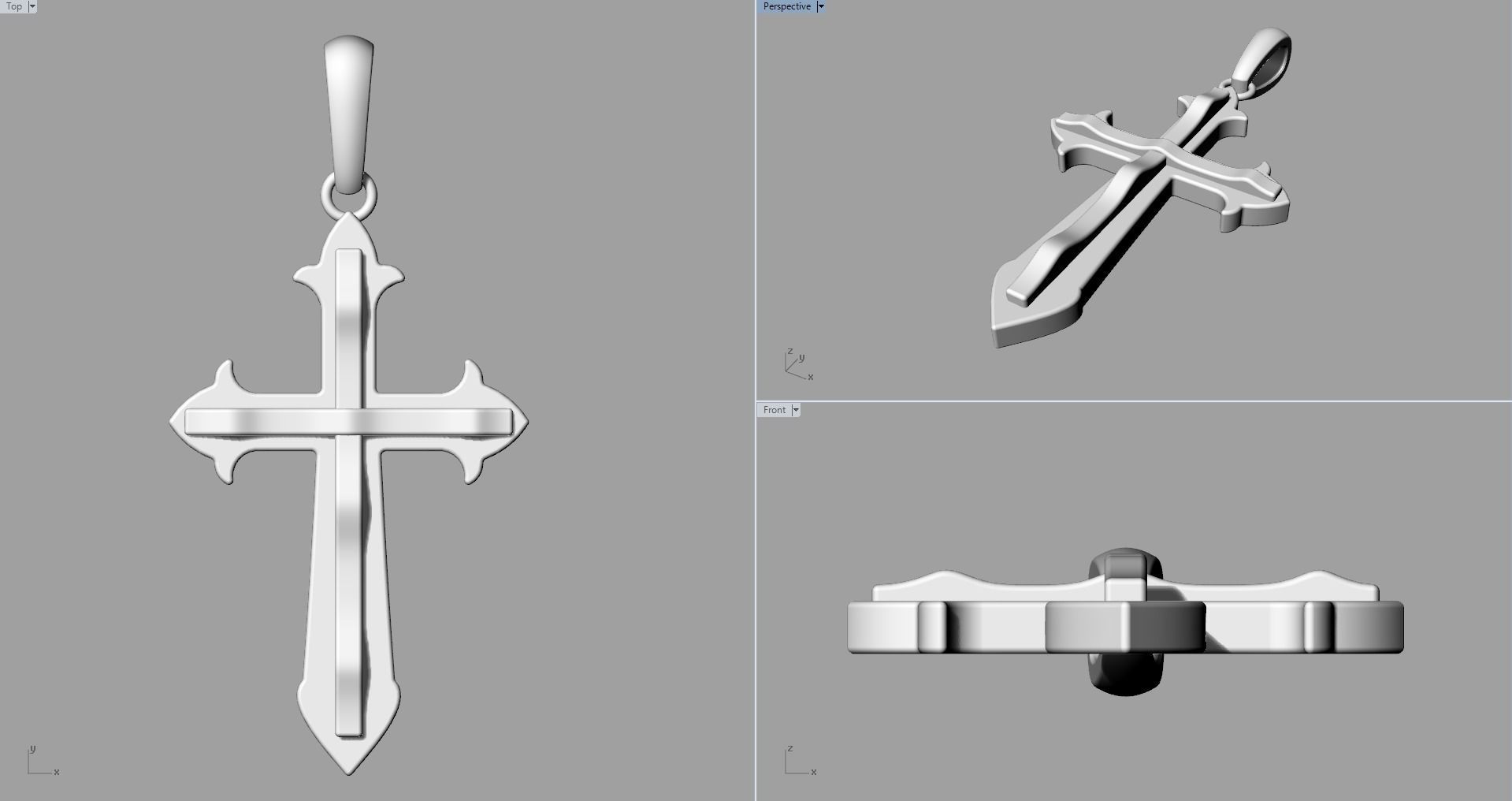 JESUS CROSS GOLD PENDANT 3D print model_7