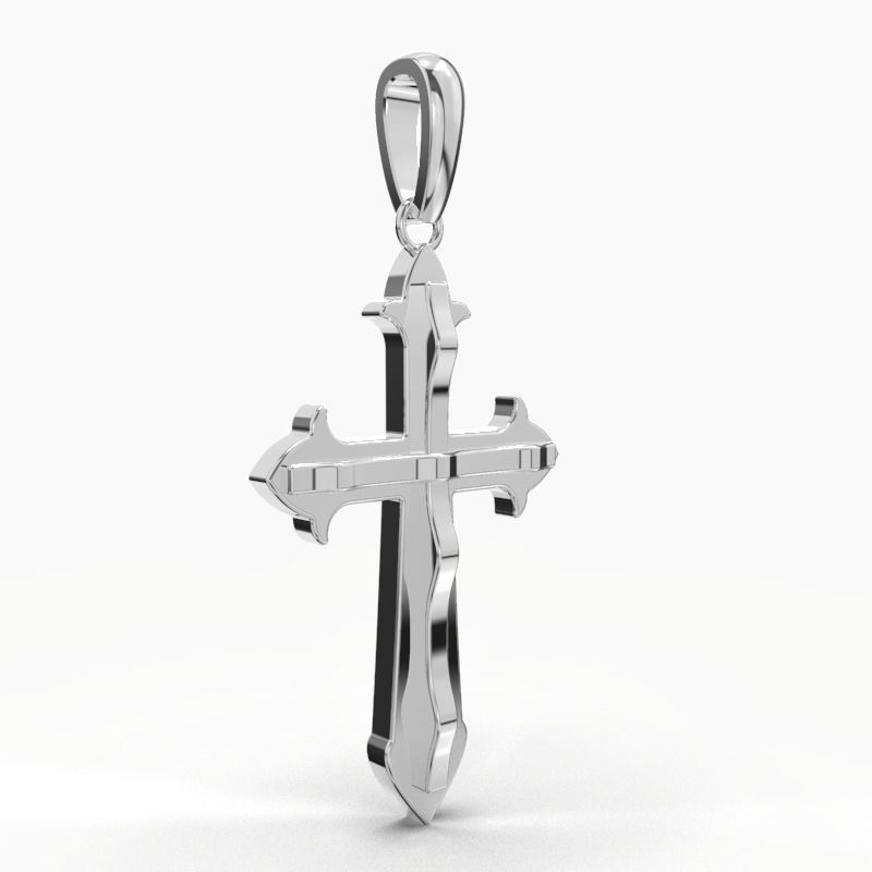 JESUS CROSS GOLD PENDANT 3D print model_12