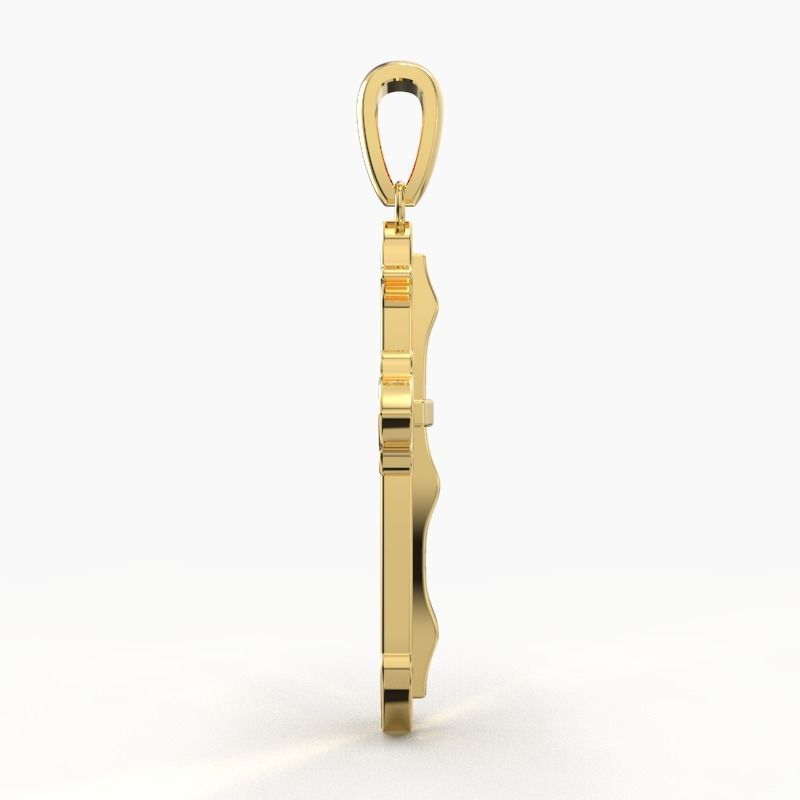 JESUS CROSS GOLD PENDANT 3D print model_3