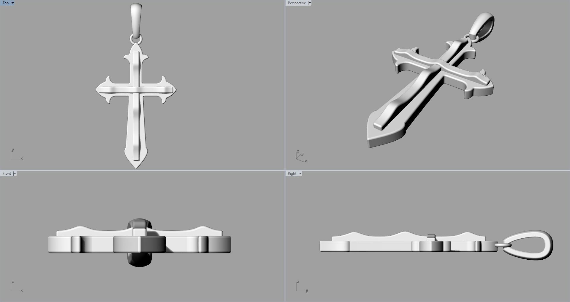 JESUS CROSS GOLD PENDANT 3D print model_8