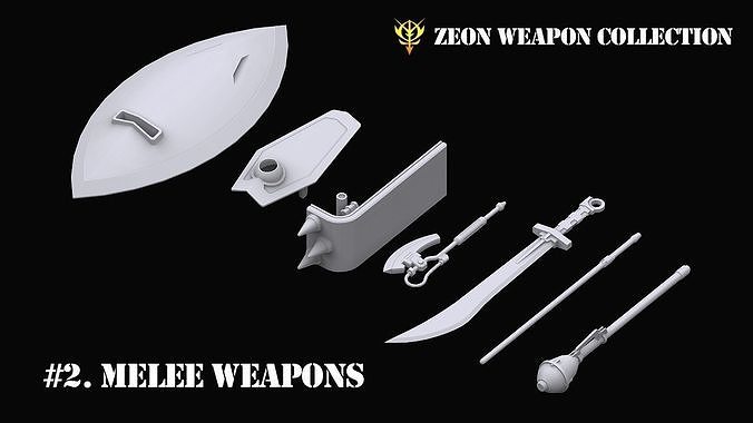 Gundam Zeon Melee Weapons 3D model