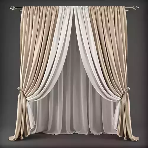 Curtain with drapes