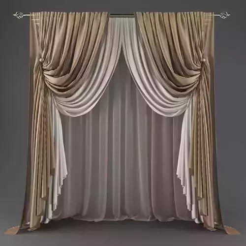Curtain with drapes