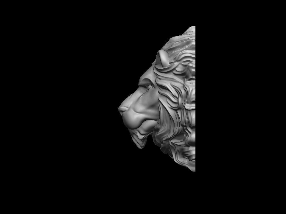 Lion head for pendant or wall 3D print model 3D print model_2