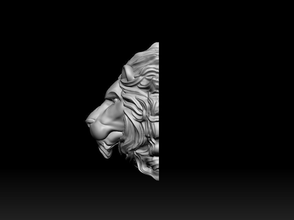 Lion head for pendant or wall 3D print model 3D print model_8