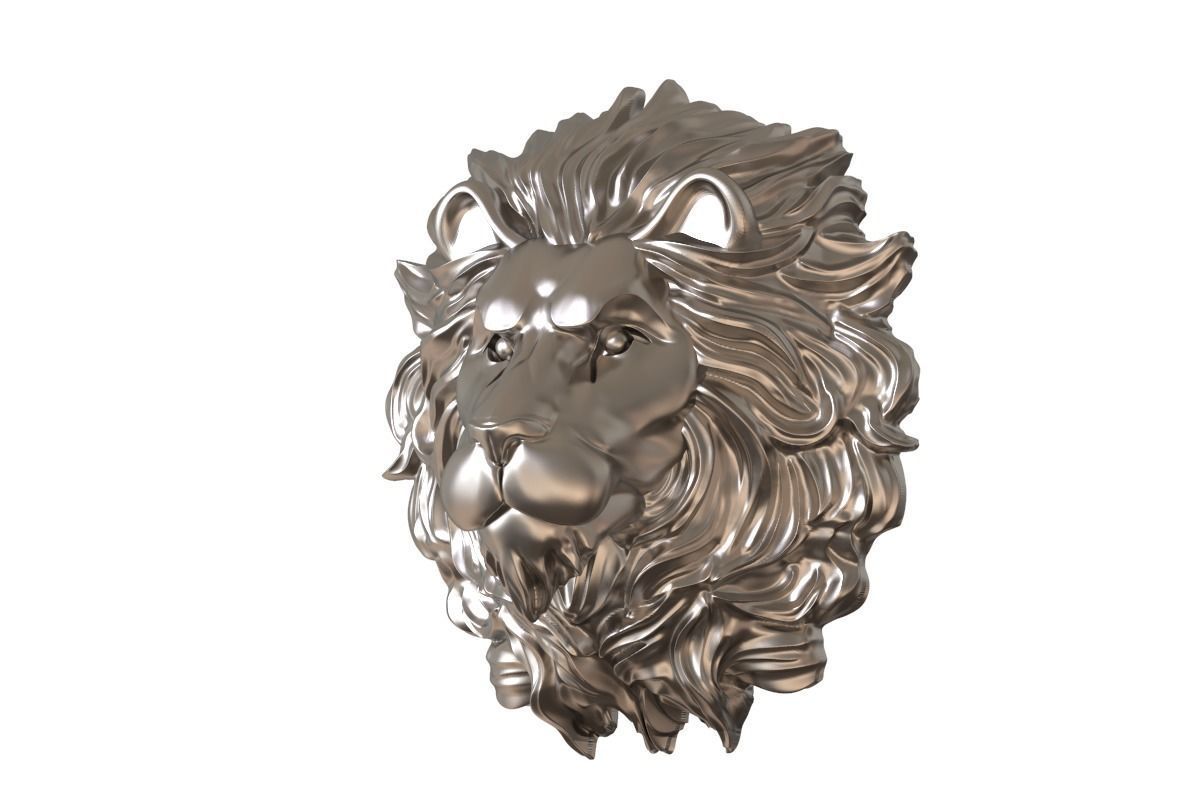 Lion head for pendant or wall 3D print model 3D print model_10