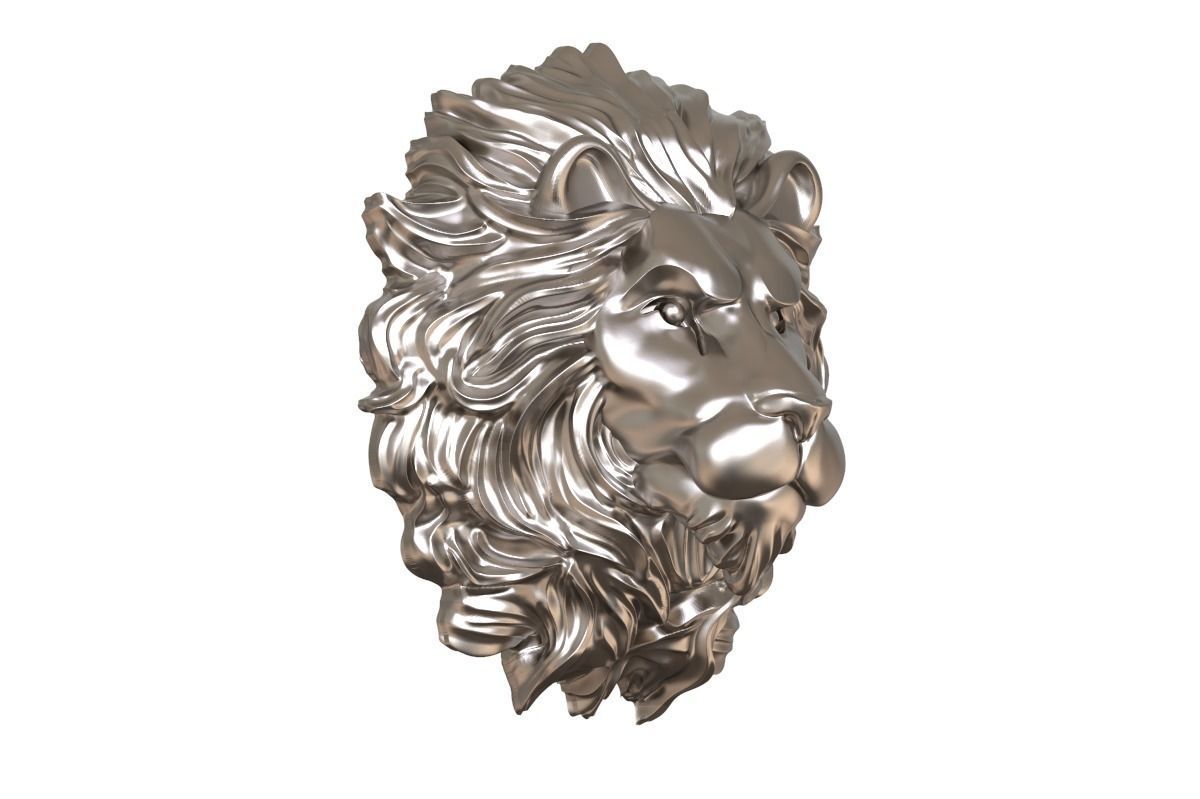 Lion head for pendant or wall 3D print model 3D print model_20