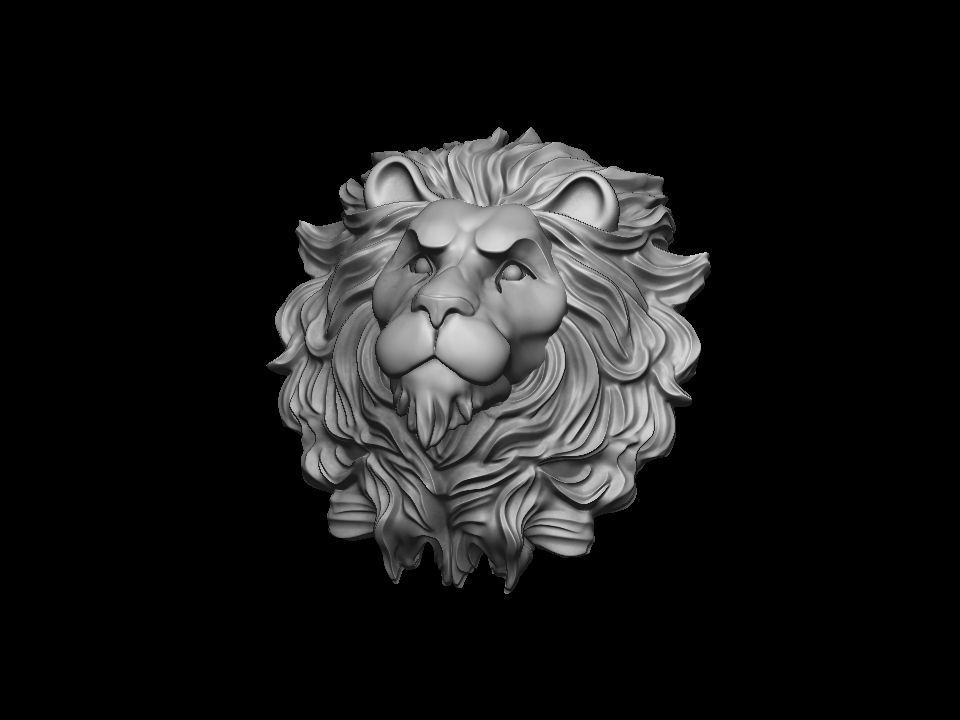 Lion head for pendant or wall 3D print model 3D print model_1