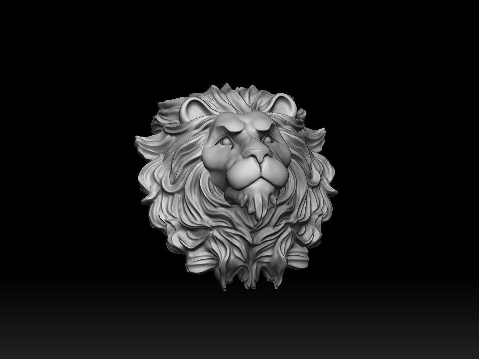 Lion head for pendant or wall 3D print model 3D print model_12