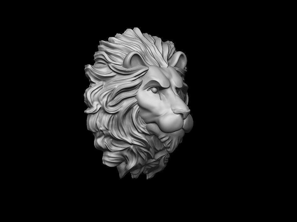 Lion head for pendant or wall 3D print model 3D print model_14