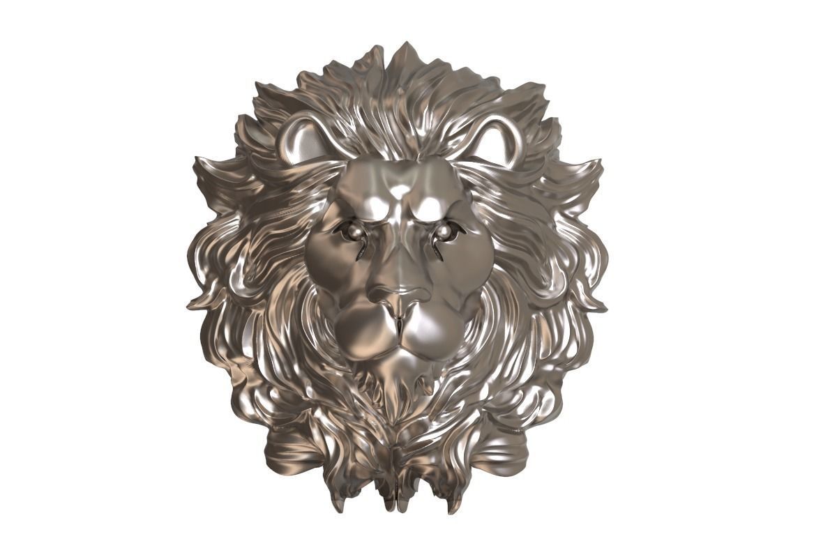 Lion head for pendant or wall 3D print model 3D print model_26