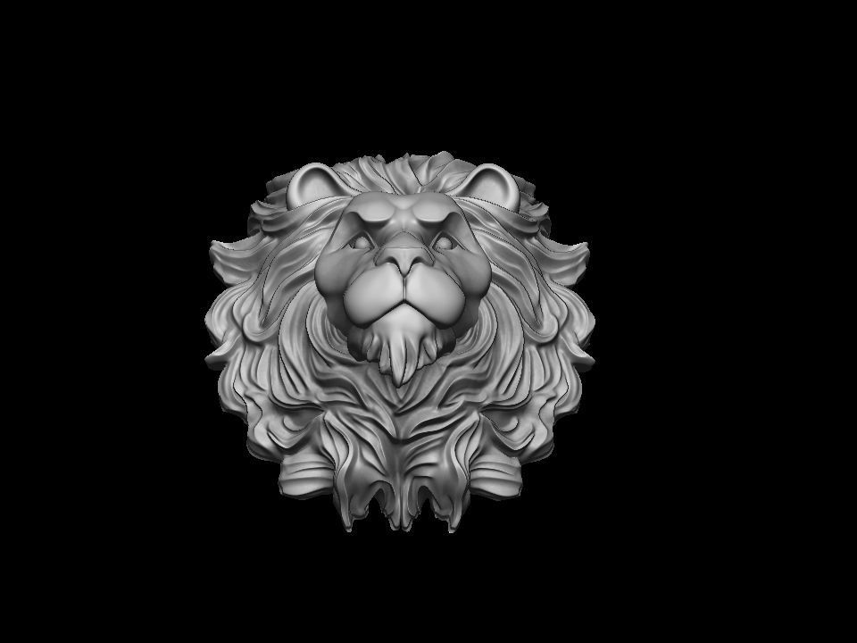 Lion head for pendant or wall 3D print model 3D print model_22