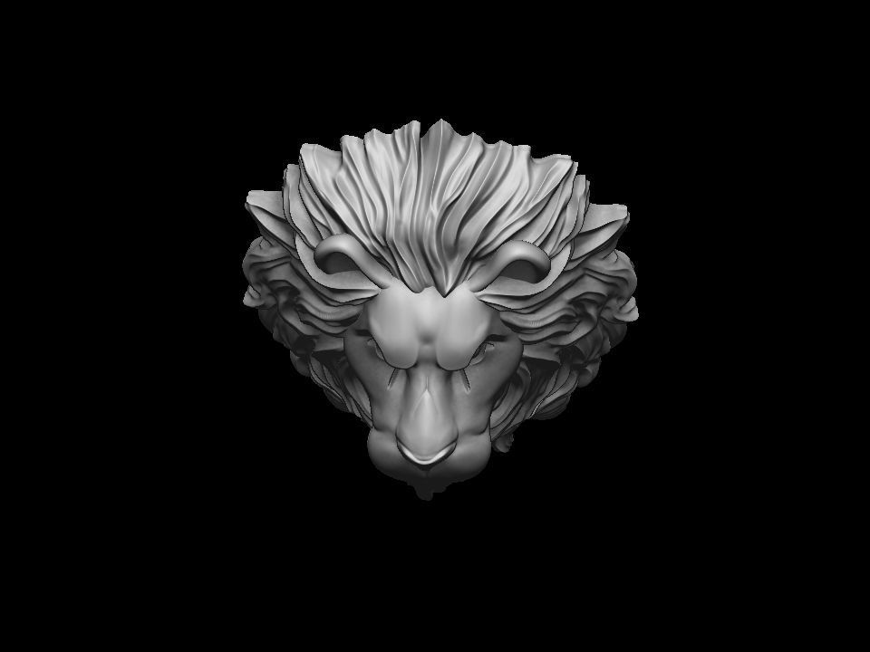 Lion head for pendant or wall 3D print model 3D print model_7