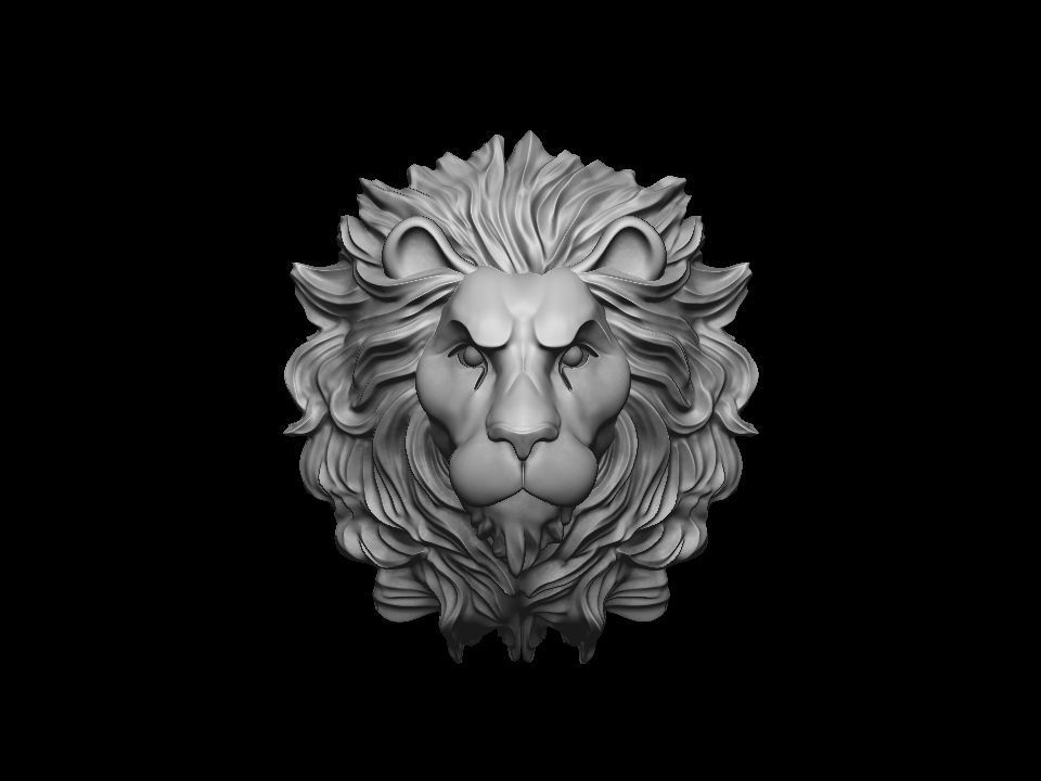 Lion head for pendant or wall 3D print model 3D print model_17