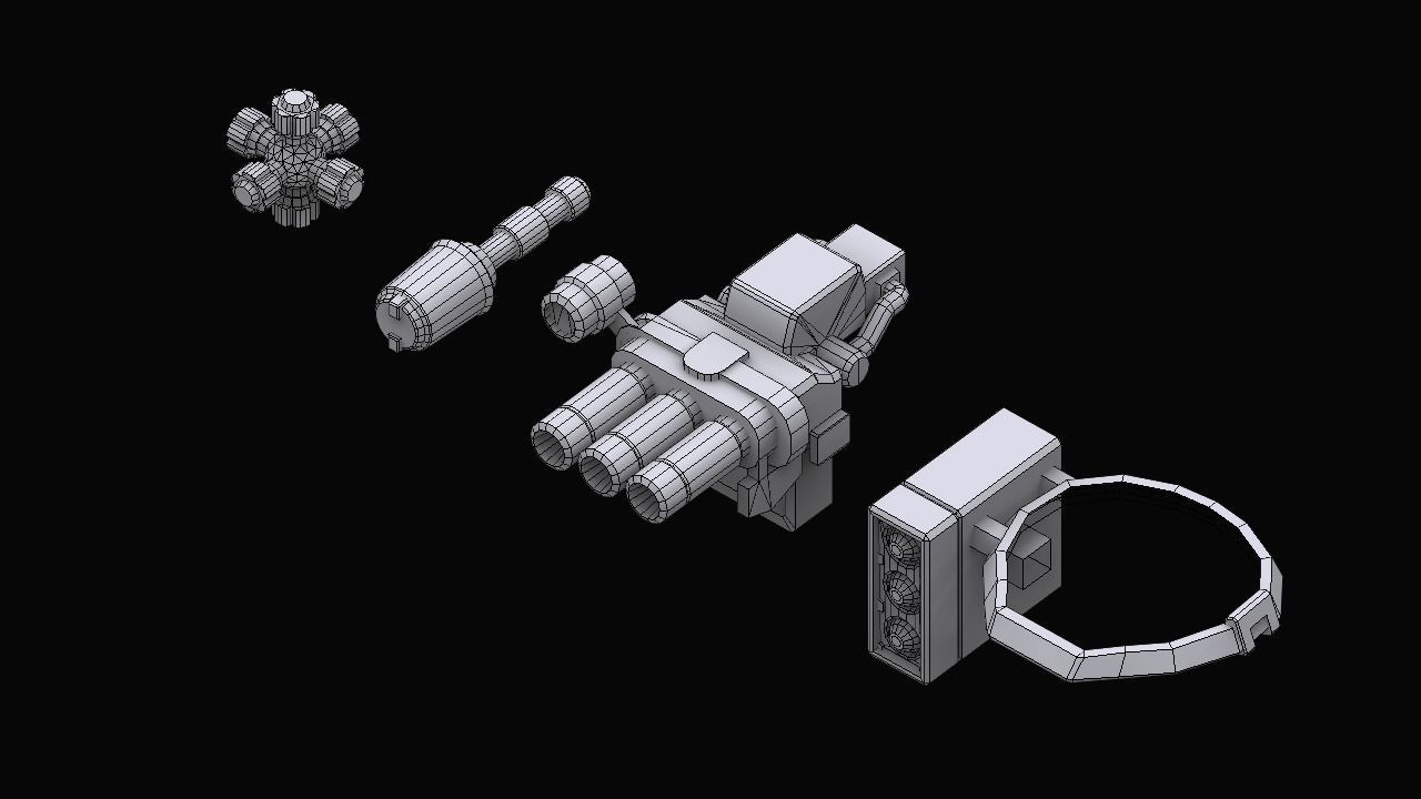 Gundam Zeon Rockets and Bombs 3D model_1