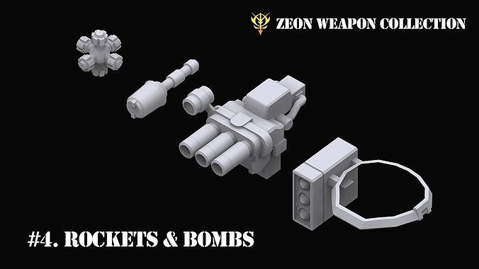 Gundam Zeon Rockets and Bombs 3D model