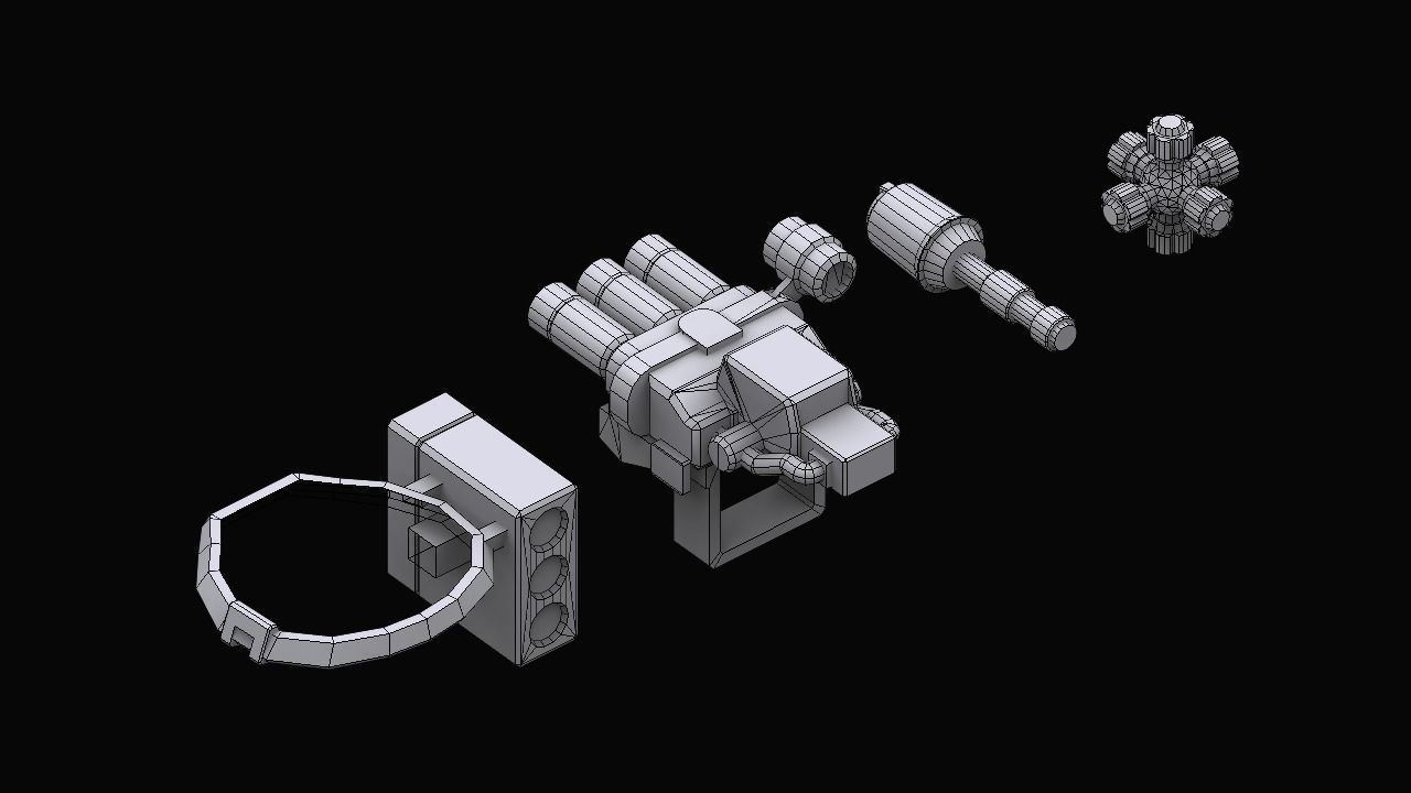 Gundam Zeon Rockets and Bombs 3D model_3