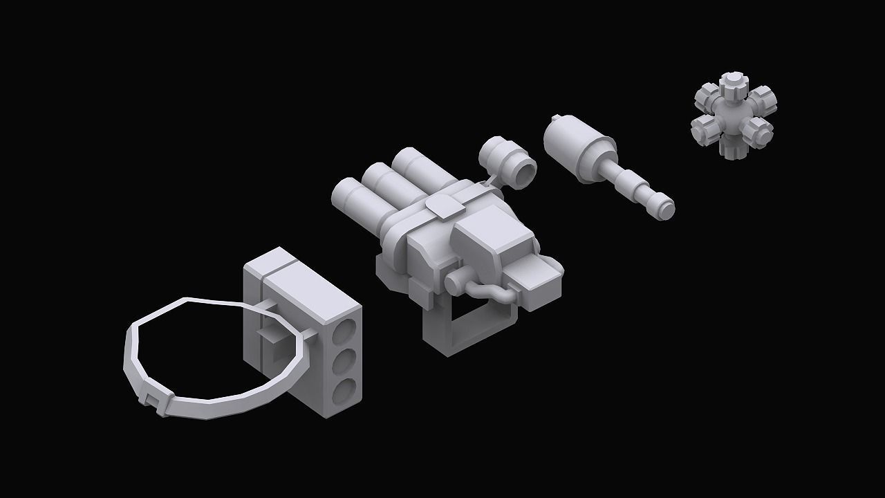 Gundam Zeon Rockets and Bombs 3D model_2