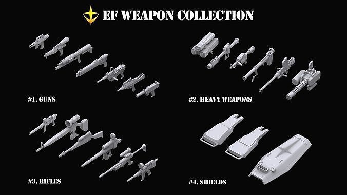 Gundam Earth Federation Weapon Collection 3D model