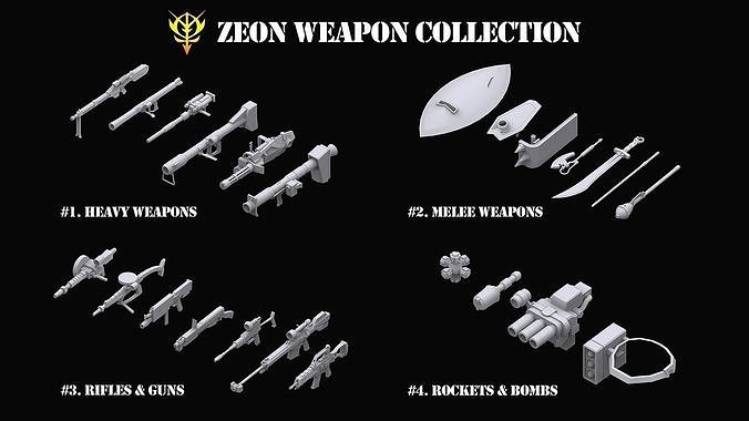 Gundam Zeon Weapon Collection 3D model