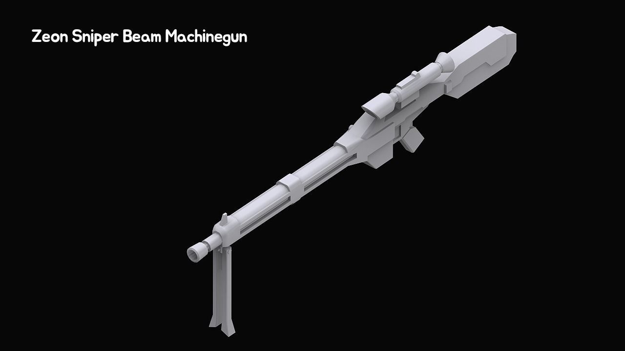Gundam Zeon X Earth Federation Weapon Collection 3D model_1