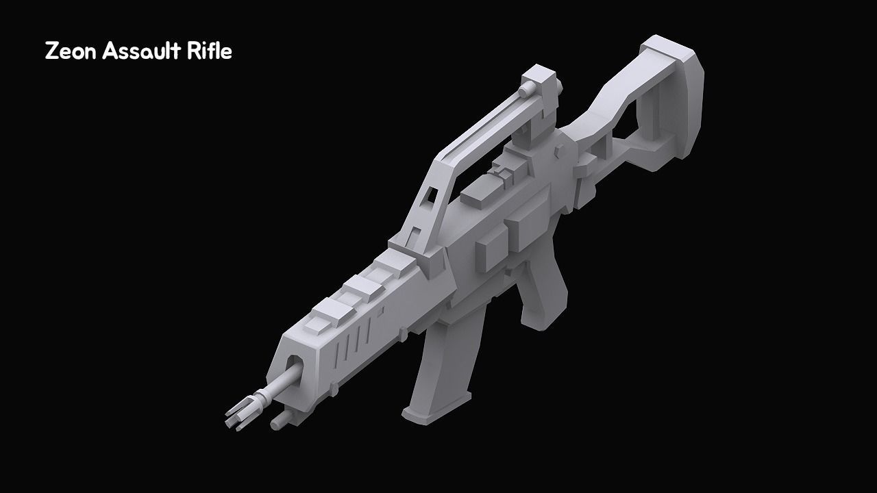 Gundam Zeon X Earth Federation Weapon Collection 3D model_20