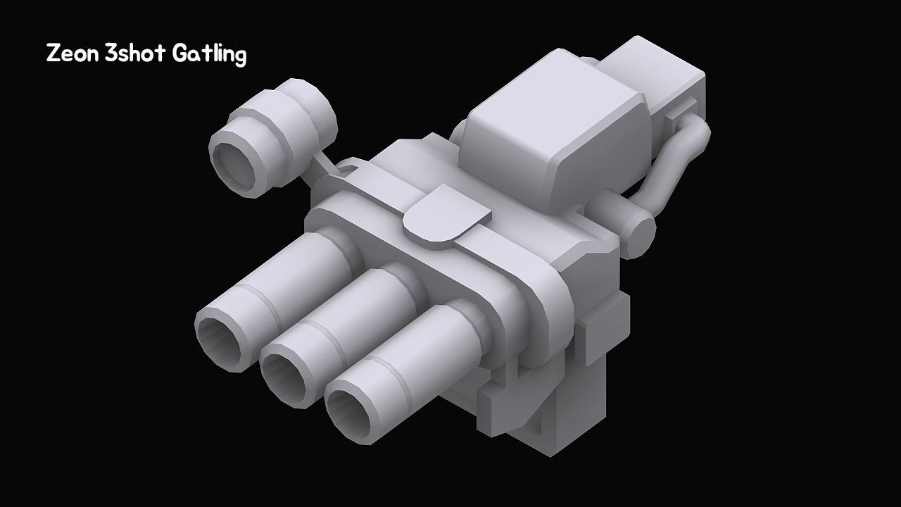 Gundam Zeon X Earth Federation Weapon Collection 3D model_23