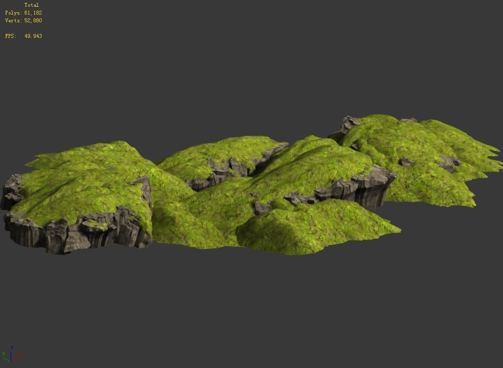 Grassland-Vegetation-Grass and Rock 05 3D model_4