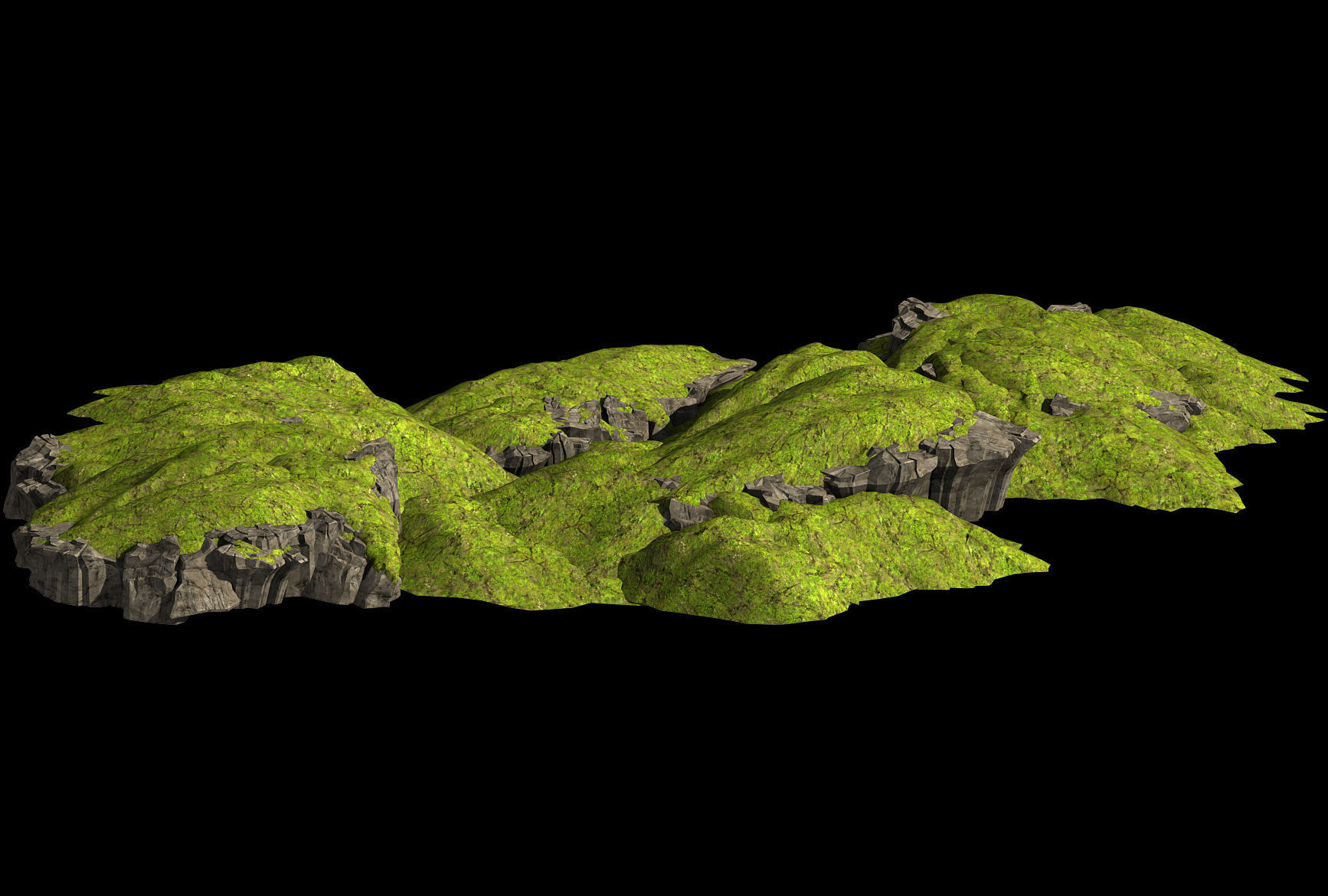 Grassland-Vegetation-Grass and Rock 05 3D model_1