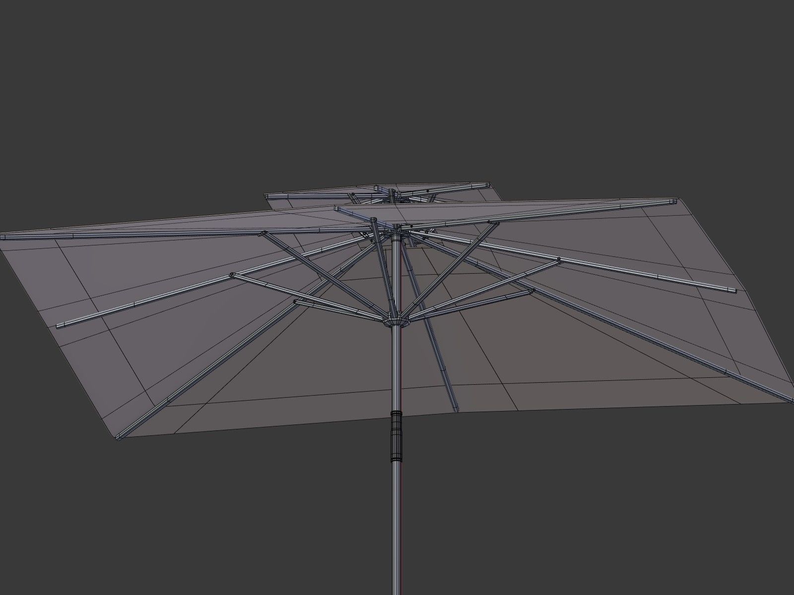Patio Umbrella 4 Low-poly 3D model_10