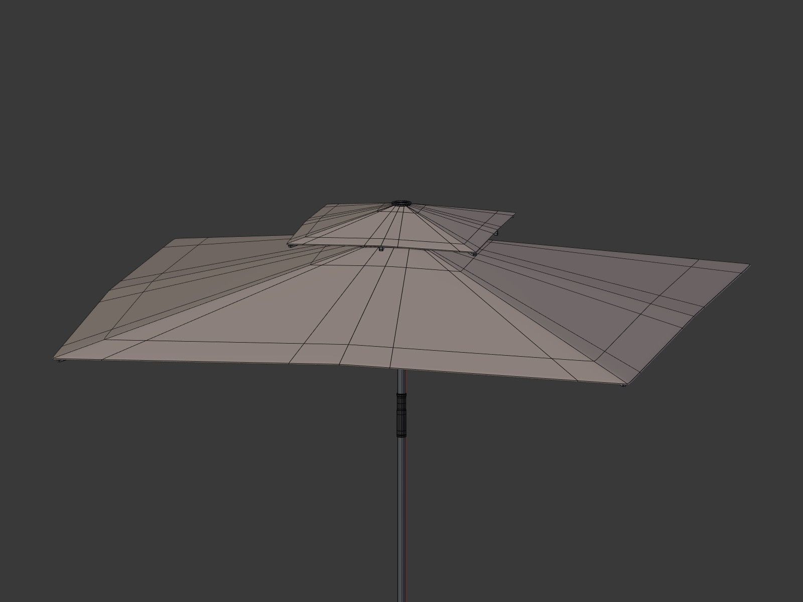 Patio Umbrella 4 Low-poly 3D model_8