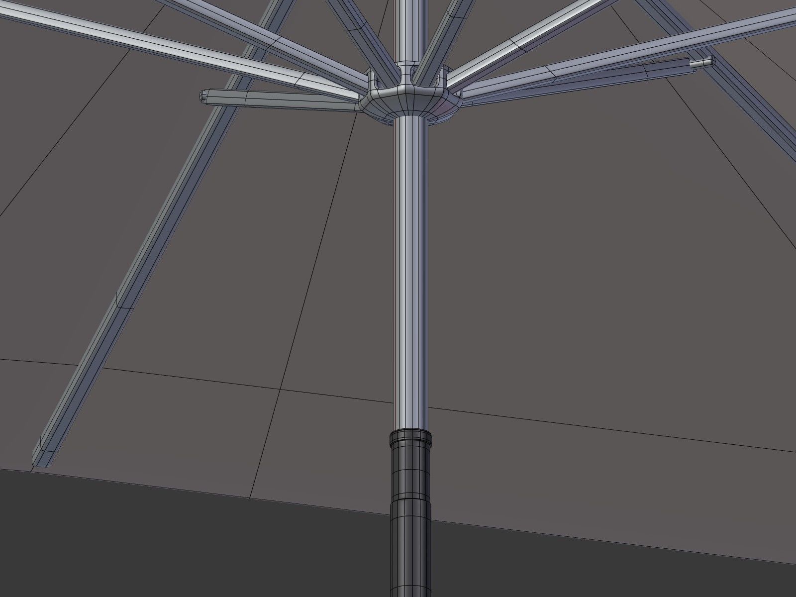 Patio Umbrella 4 Low-poly 3D model_20