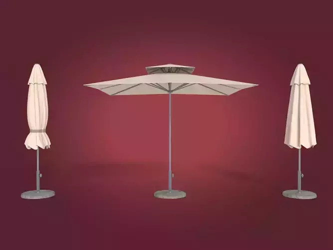 Patio Umbrella 4 Low-poly 3D model