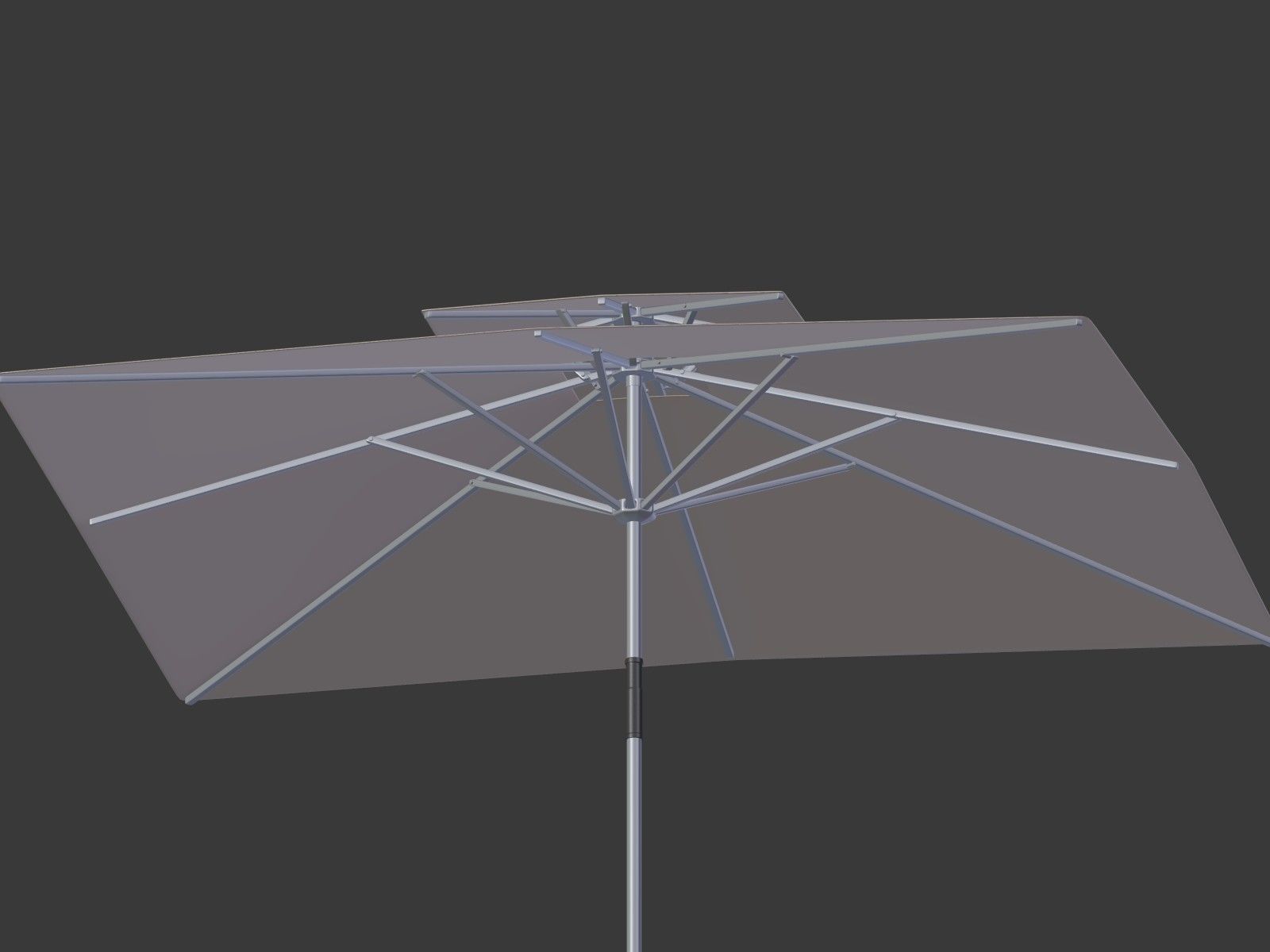 Patio Umbrella 4 Low-poly 3D model_9