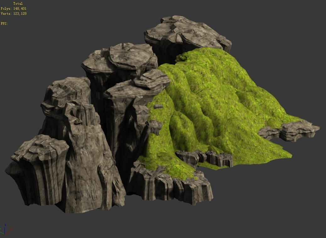 Grassland-Vegetation-Grass and Rock 07 3D model_3