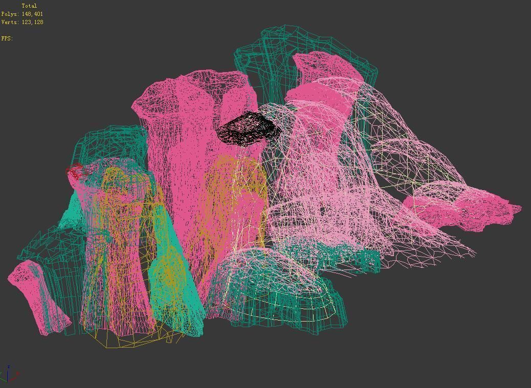 Grassland-Vegetation-Grass and Rock 07 3D model_4