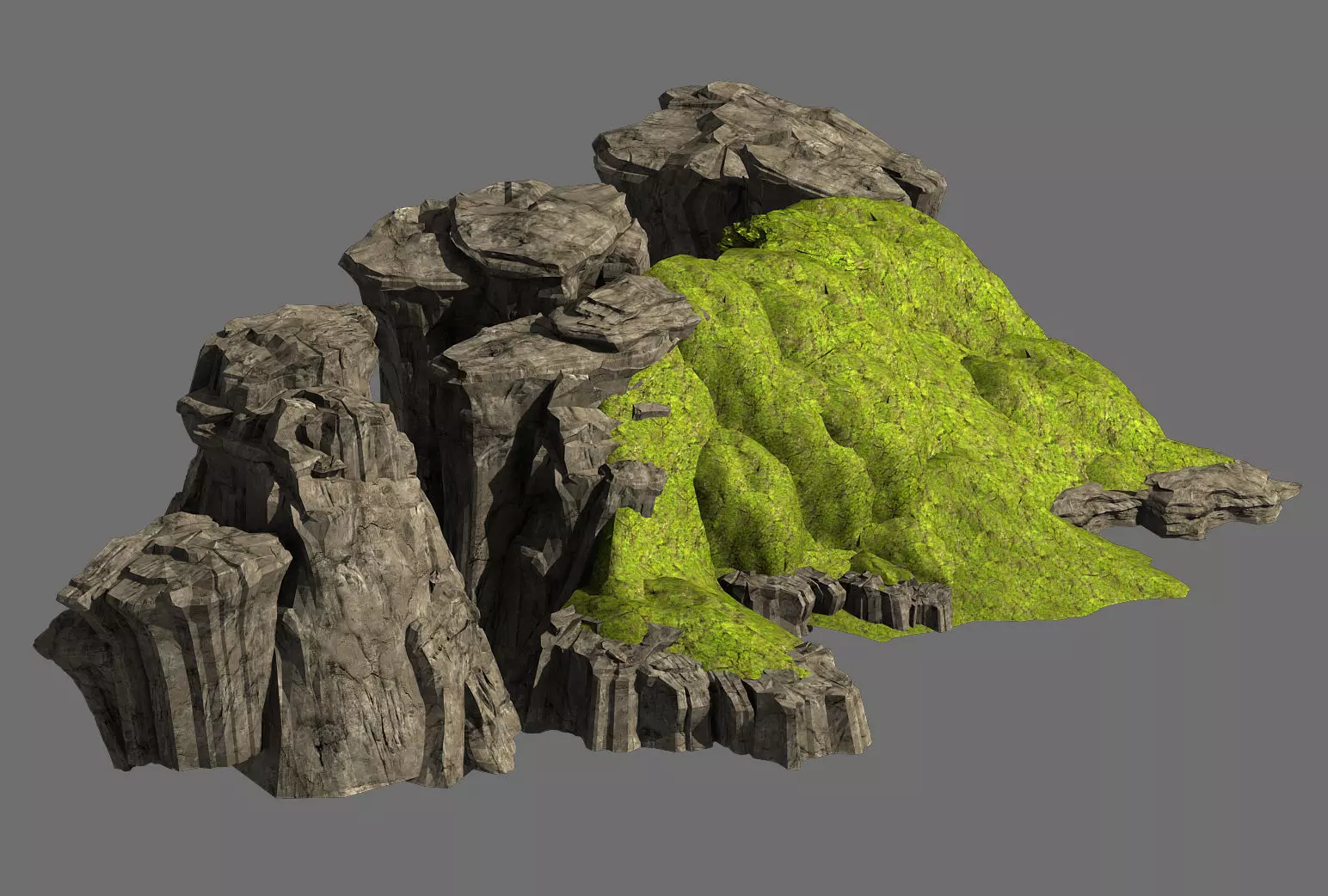 Grassland-Vegetation-Grass and Rock 07 3D model_0