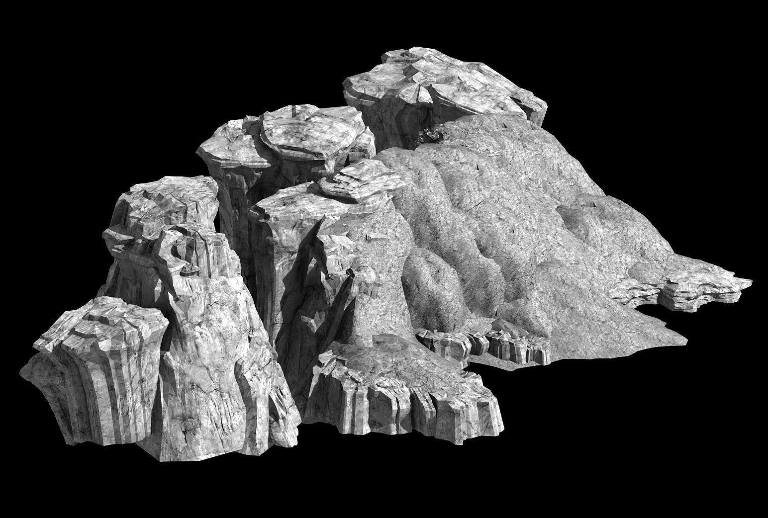 Grassland-Vegetation-Grass and Rock 07 3D model_2