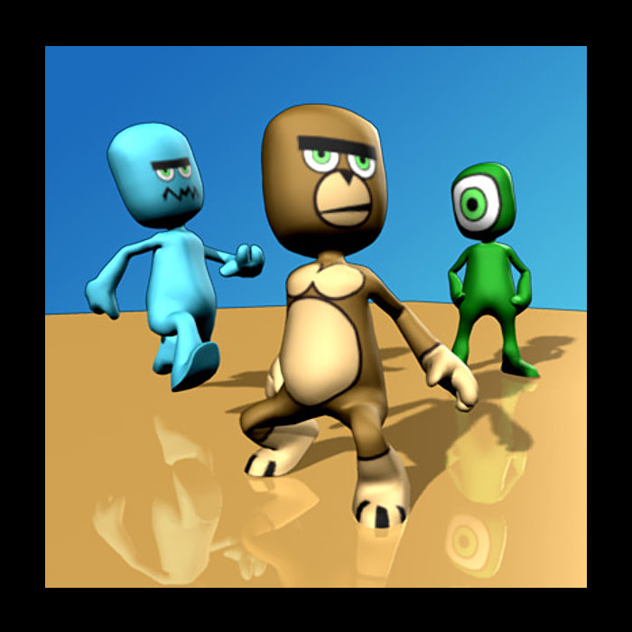 Pleb Action set Low-poly 3D model_2