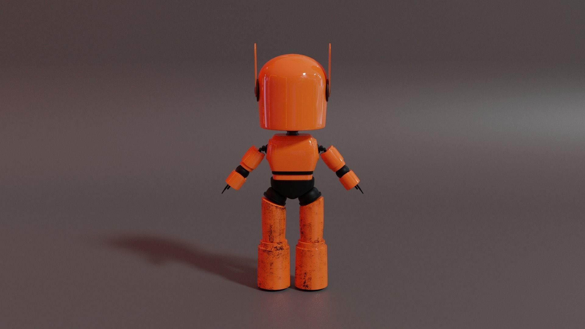 Robot orange 3D model_4