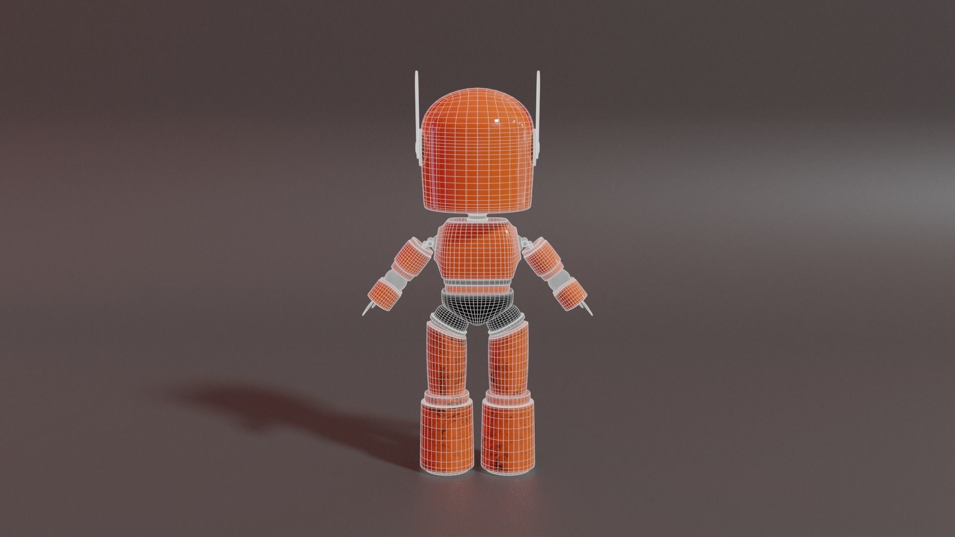 Robot orange 3D model_7