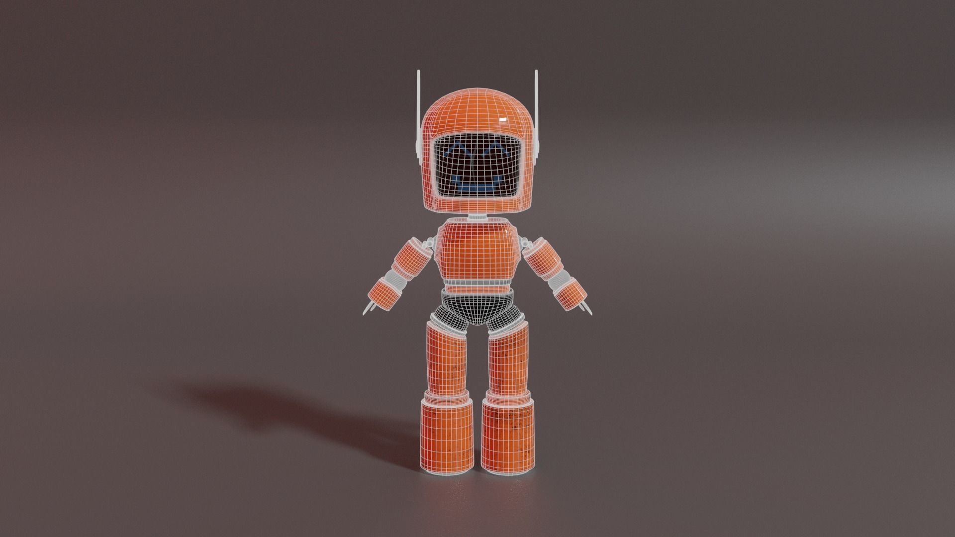 Robot orange 3D model_5