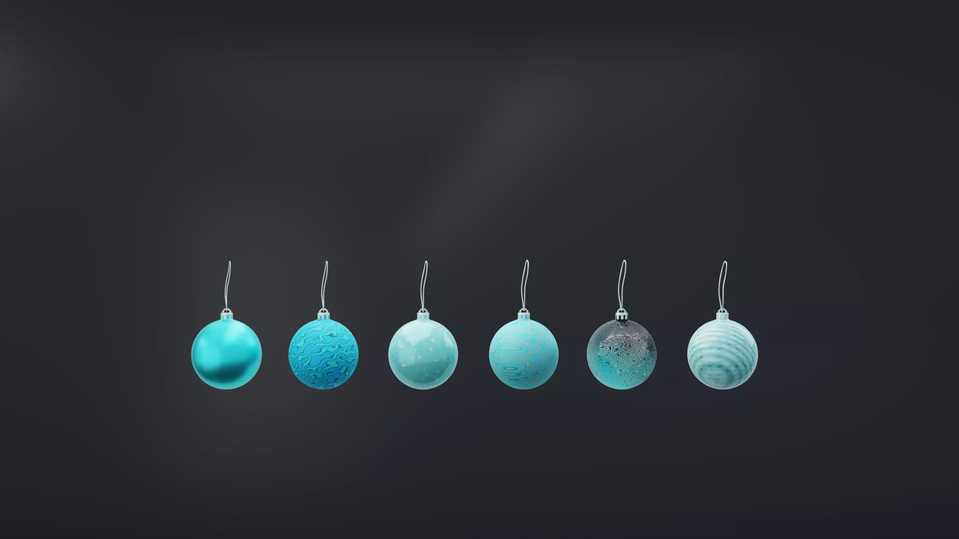 Turquoise Christmas Tree Decoration Balls 3D model