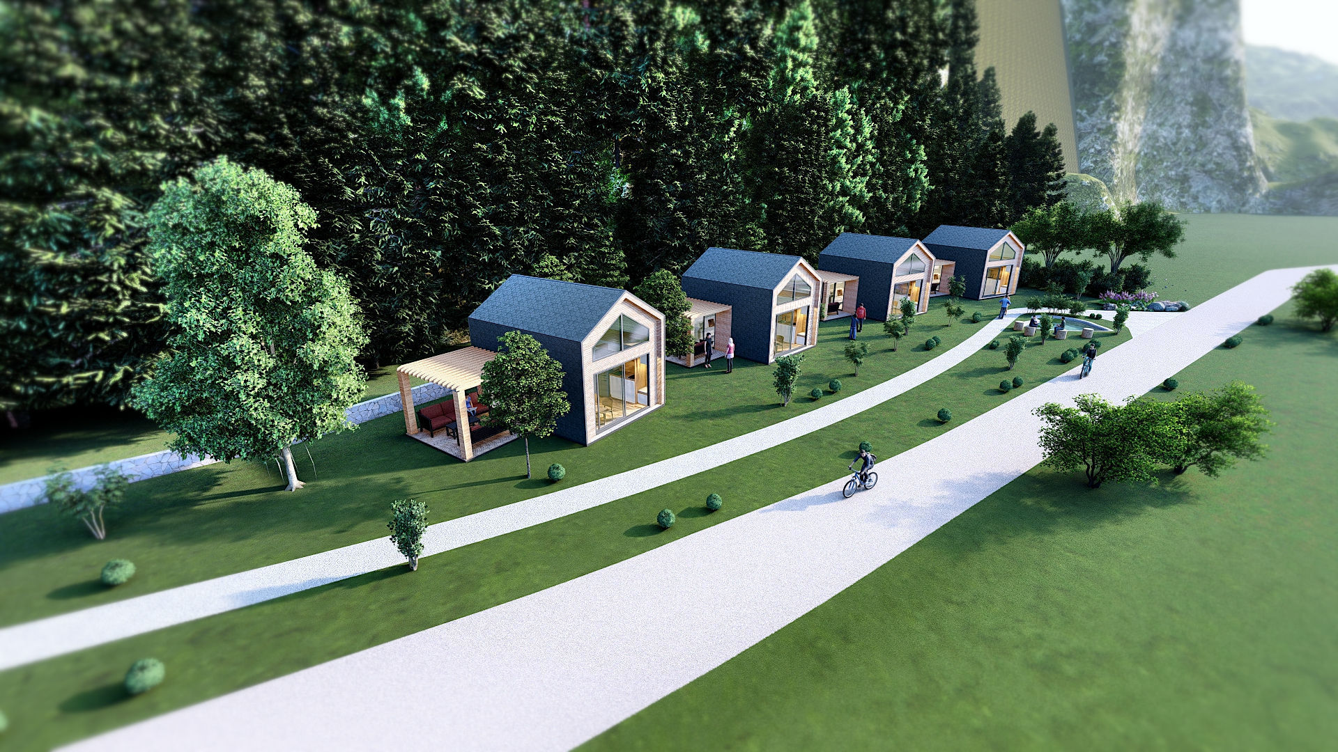 tiny house mini camping VITA  Bled master plan Low-poly 3D model_8