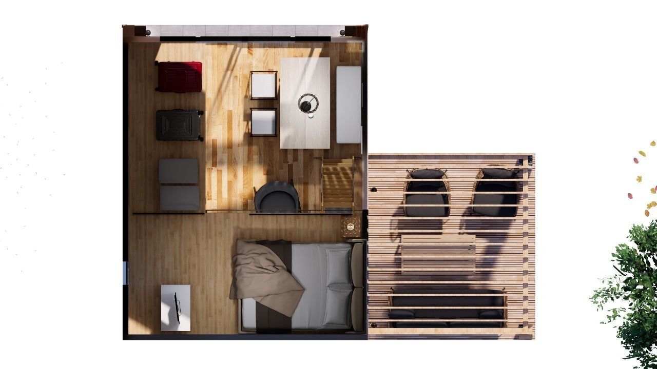 tiny house mini camping VITA  Bled master plan Low-poly 3D model_10