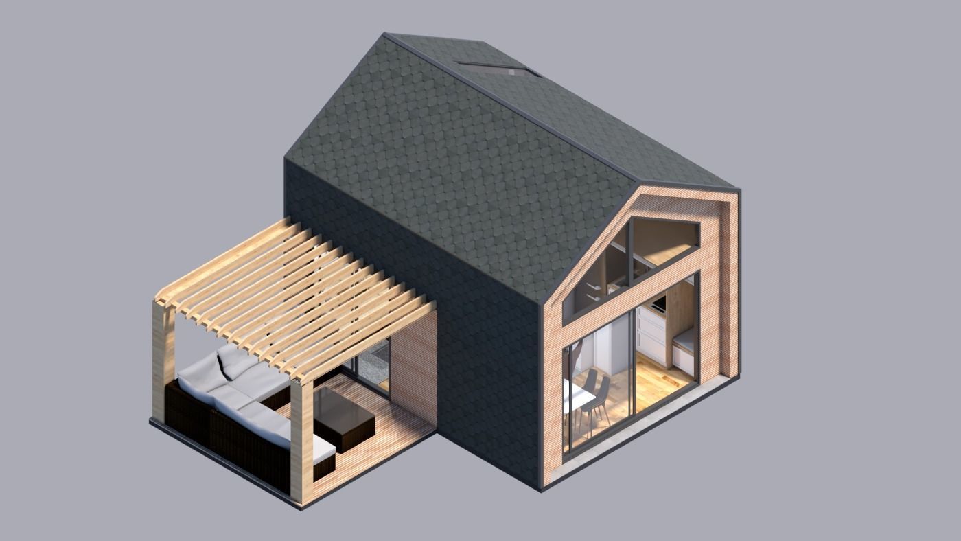 tiny house mini camping VITA  Bled master plan Low-poly 3D model_4