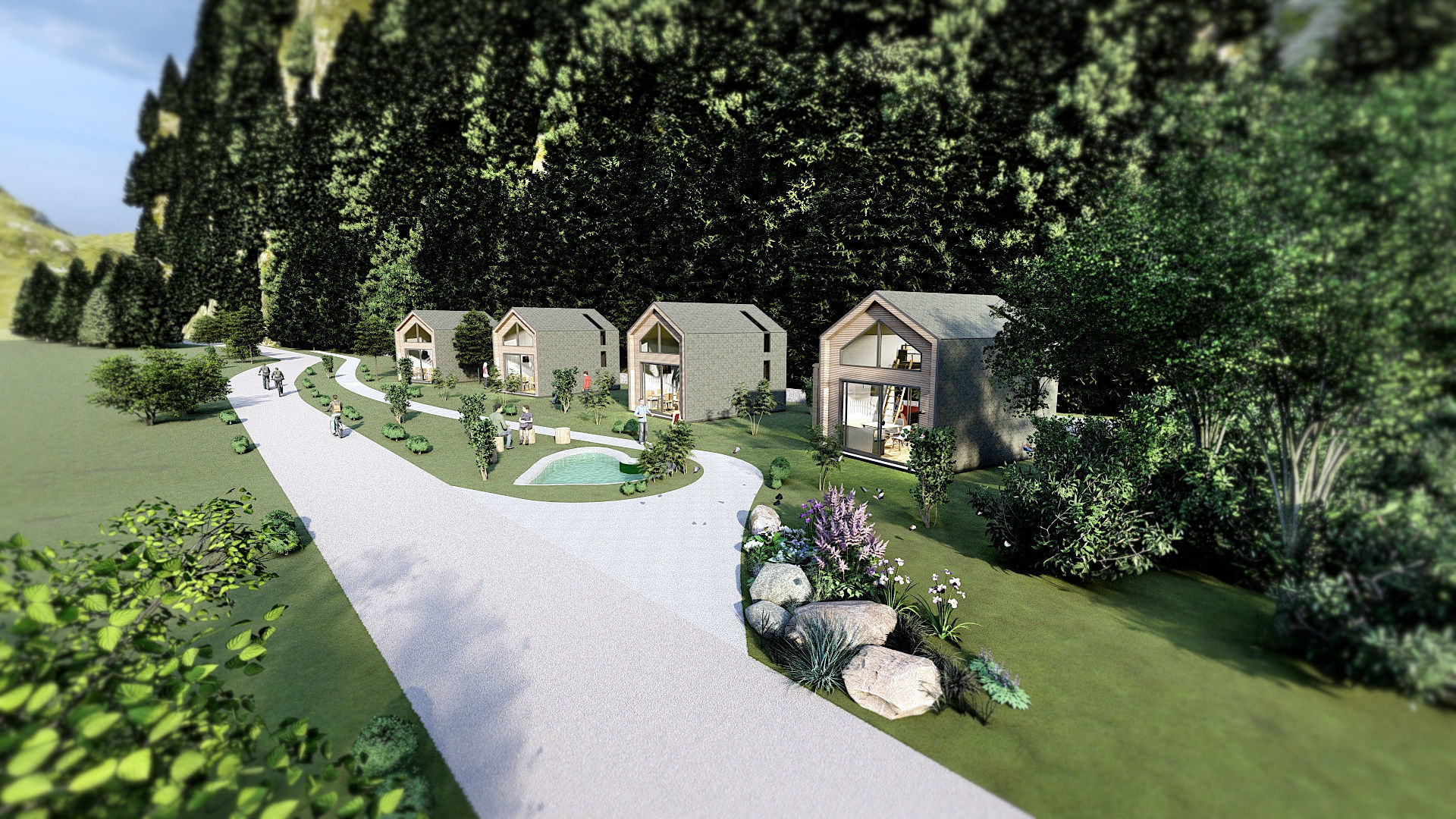 tiny house mini camping VITA  Bled master plan Low-poly 3D model_30